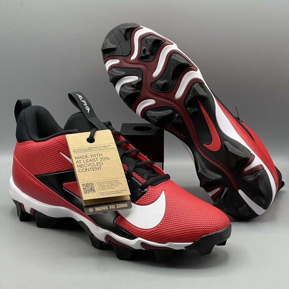 Nike Alpha Menace 4 Football Cleats Men's 11 Red Molded Lightweight Traction